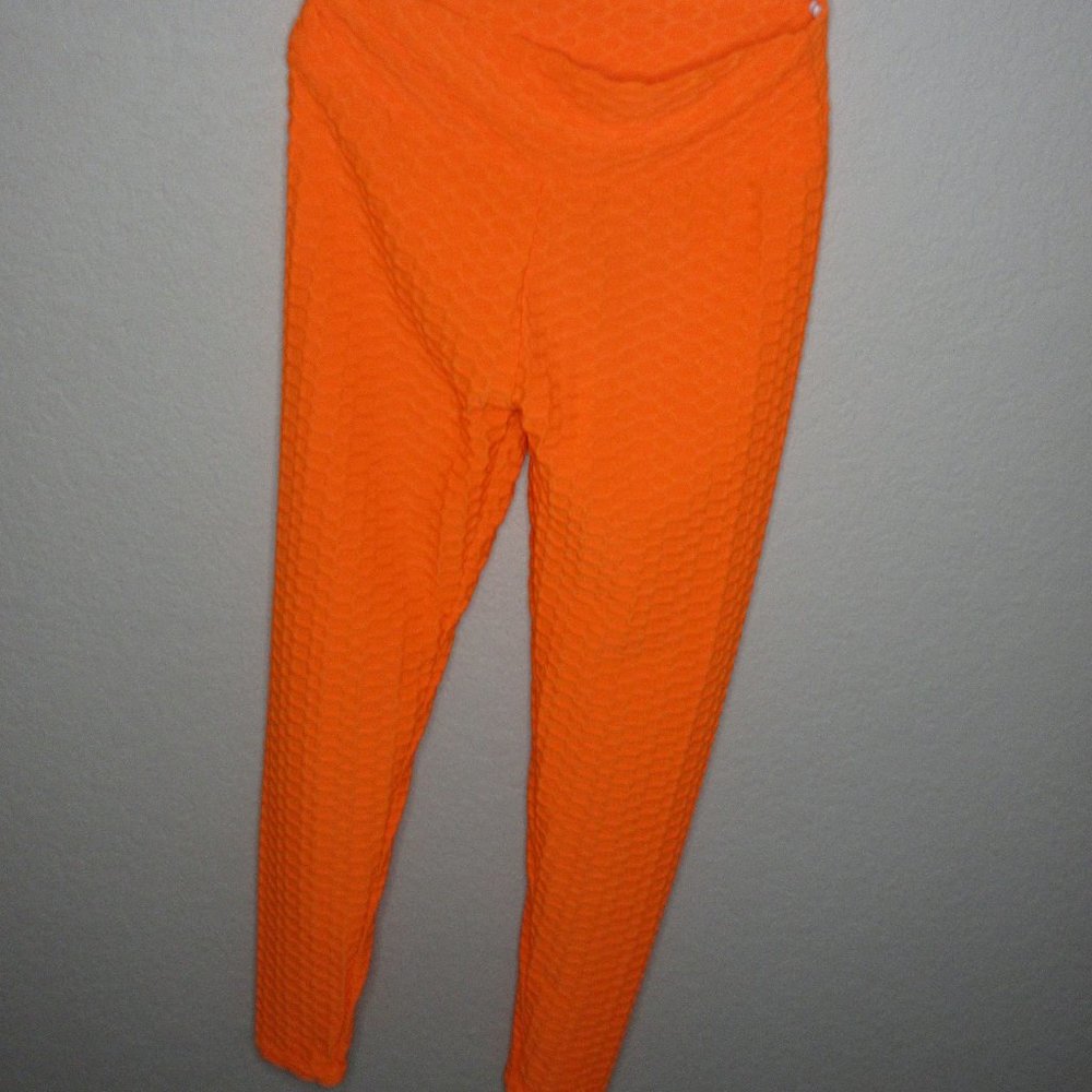 Mix Neon Orange Pucker Pants